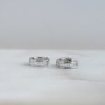 925 Silver Small Baguette Huggies Earring - Image 3