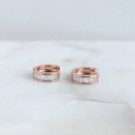 925 Silver Small Baguette Huggies Earring - Image 2