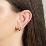 925 Silver Small Chunky Hoops Earrings - Image 5