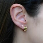 925 Silver Small Chunky Hoops Earrings - Image 4