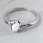925 Silver Small Oval Opal Ring - Image 5