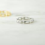 925 Silver Square Link Ring - Image 3