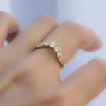 925 Silver Studded Chevron Ring - Image 6