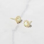 925 Silver Sunburst Opal Studs Earrings - Image 4