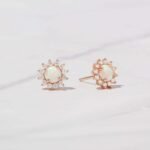 925 Silver Sunburst Opal Studs Earrings - Image 3