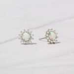 925 Silver Sunburst Opal Studs Earrings - Image 2
