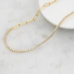 925 Silver Tennis and Paperclip Necklace - Image 6