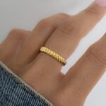 925 Silver Textured Stacking Ring - Image 3