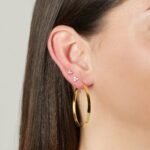 925 Silver Three Stone Studs Earrings - Image 5