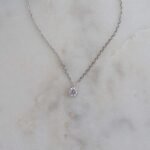 925 Silver Tiny Bezel Pendant Necklace - Image 4
