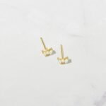 925 Silver Tiny Opal Petal Studs Earrings - Image 4