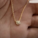 925 Silver Tiny Square Necklace - Image 4