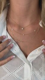 925 Silver Tiny Square Necklace - Image 2