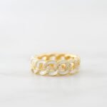 925 Silver White Enamel Chain Ring - Image 7