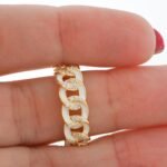 925 Silver White Enamel Chain Ring - Image 3