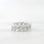 925 Silver White Enamel Chain Ring - Image 5