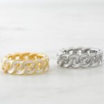 925 Silver White Enamel Chain Ring - Image 2