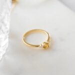 925 Silver Yellow Cushion Ring - Image 2