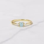 925 Silver Aquamarine Cushion Ring