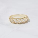 925 Silver Baguette Croissant Ring