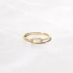 Swarish Bezel Baguette Opal Ring
