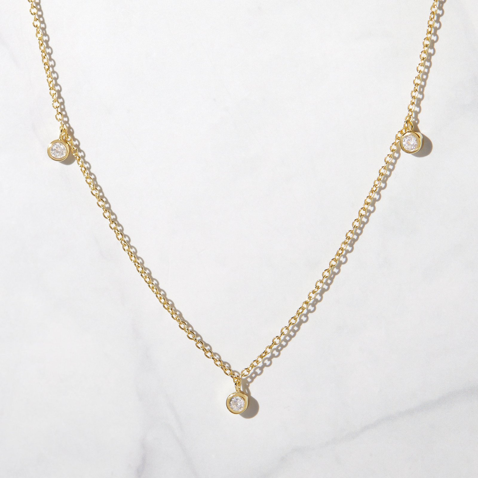 bezel-charm-necklace.jpg 925 Silver Bezel Charm Necklace - Image 1