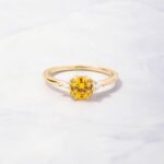925 Silver Canary Yellow Engagement Ring