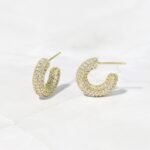 925 Silver Pave Statement Hoop Earrings