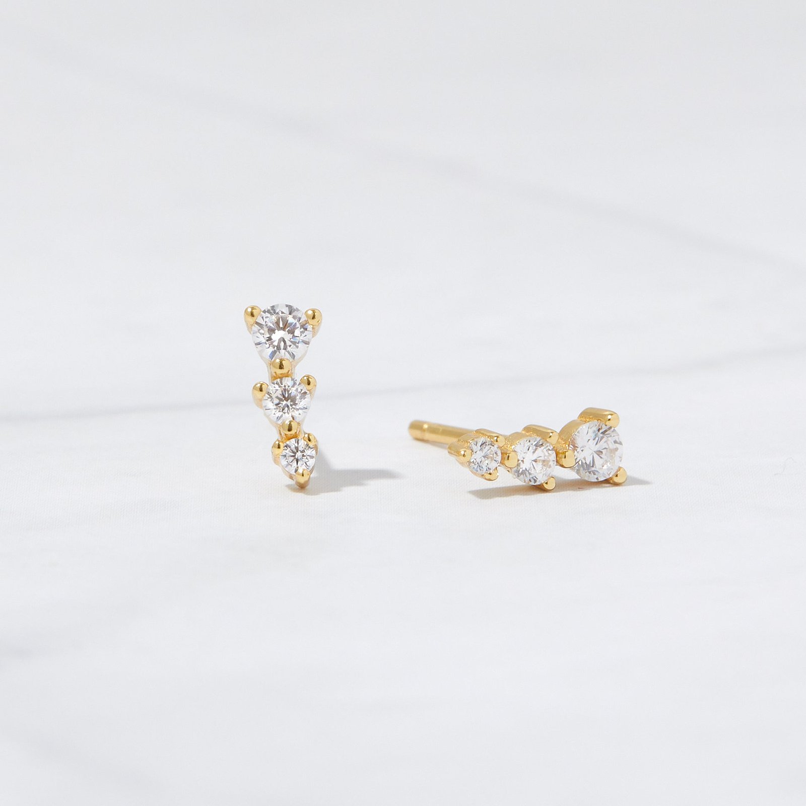 cz-ear-climber.jpg 925 Silver Ear Climber Studs Earrings - Image 1