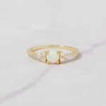 925 Silver Dainty Opal Ring