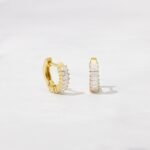 925 Silver Baguette Hoops Earrings