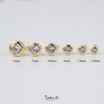 925 Silver Diamond Bezel Stud Earrings