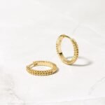 925 Silver Double Beaded Hoop Earrings