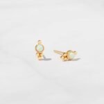 925 Silver Embellished Opal Studs