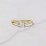 925 Silver Emerald Cut Engagement Ring