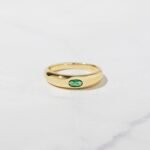 925 Silver Emerald Dome Ring
