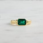 925 Silver Emerald Statement Ring