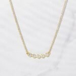 925 Silver Five Stone Bar Necklace