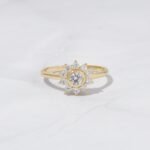 925 Silver Flower Engagement Ring