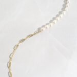 925 Silver Pearl & Paperclip Chain Necklace