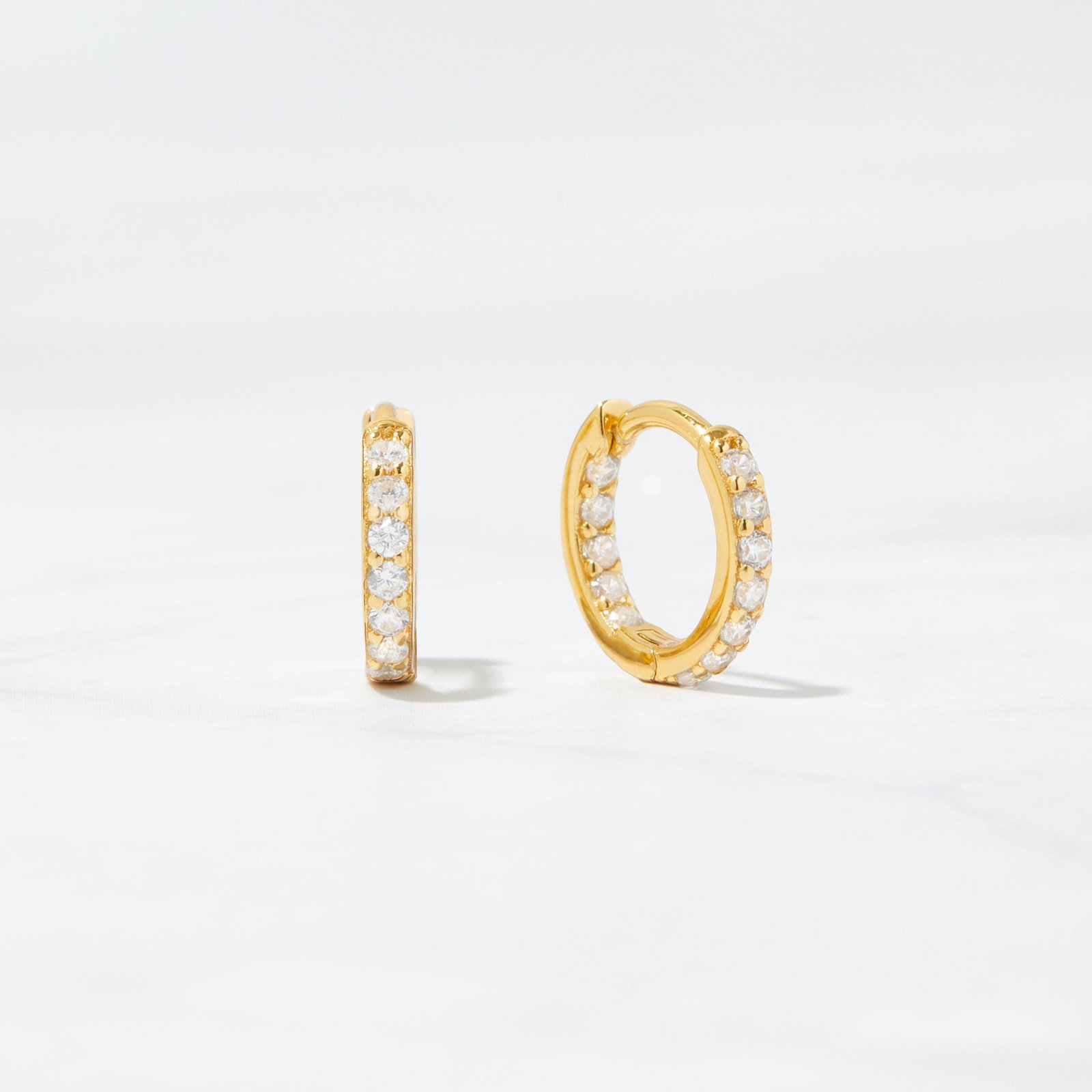 in-out-studded-huggies.jpg 925 Silver Studded Huggies Earrings - Image 1