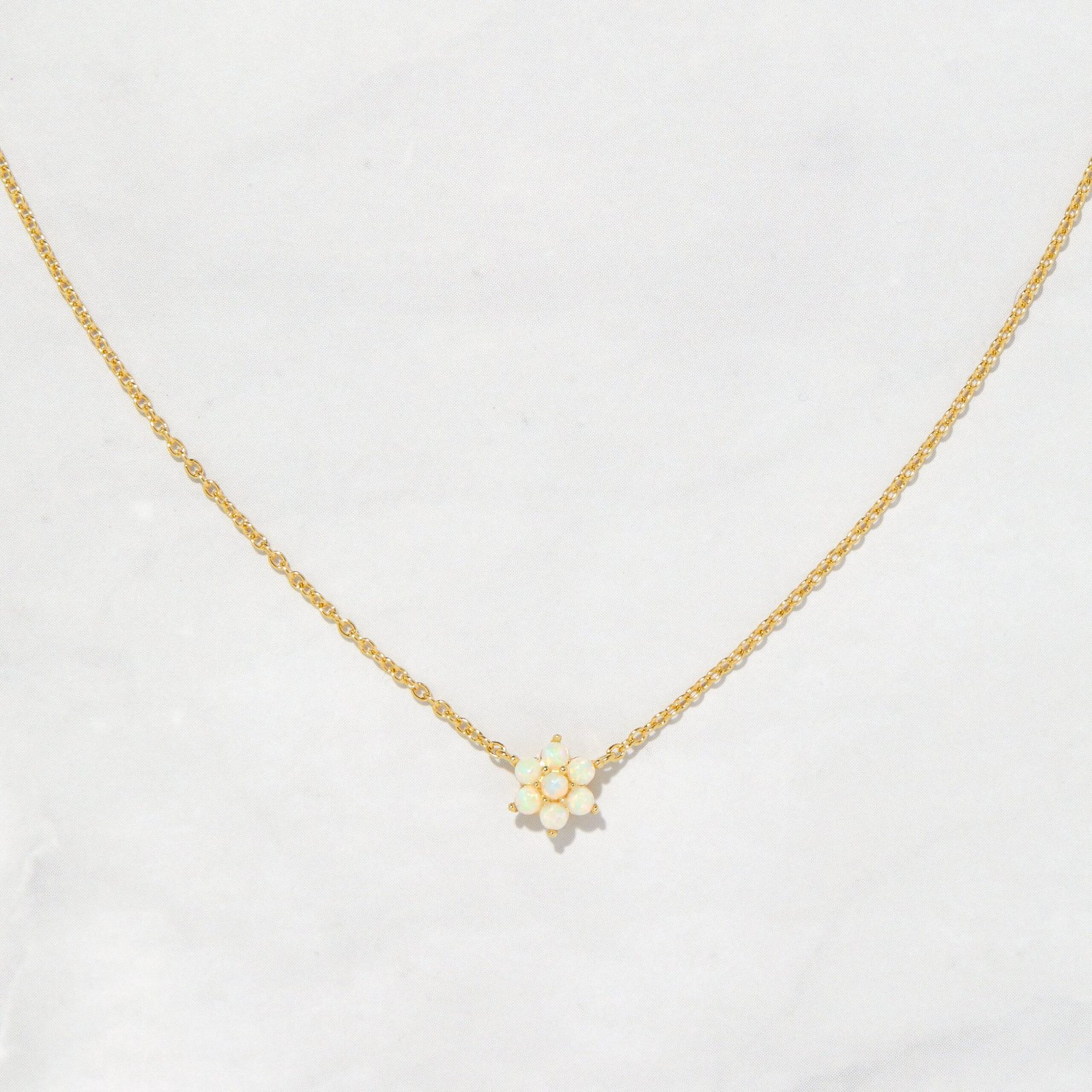 opal-flower-necklace-scaled-1.jpg 925 Silver Opal Flower Necklace - Image 1