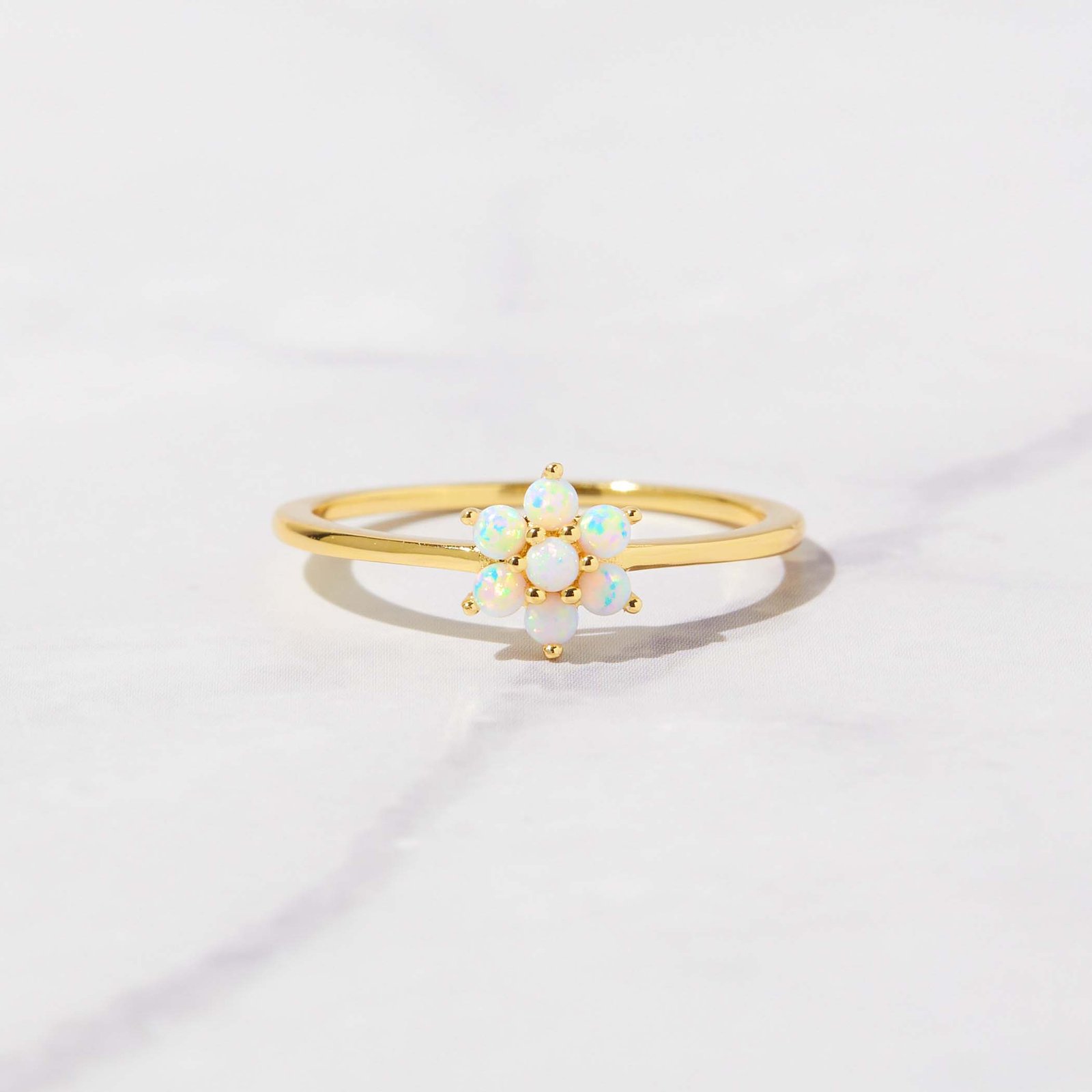 opal-flower-ring.jpg 925 Silver Opal Flower Ring - Image 1