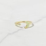 925 Silver Opal Moon Ring