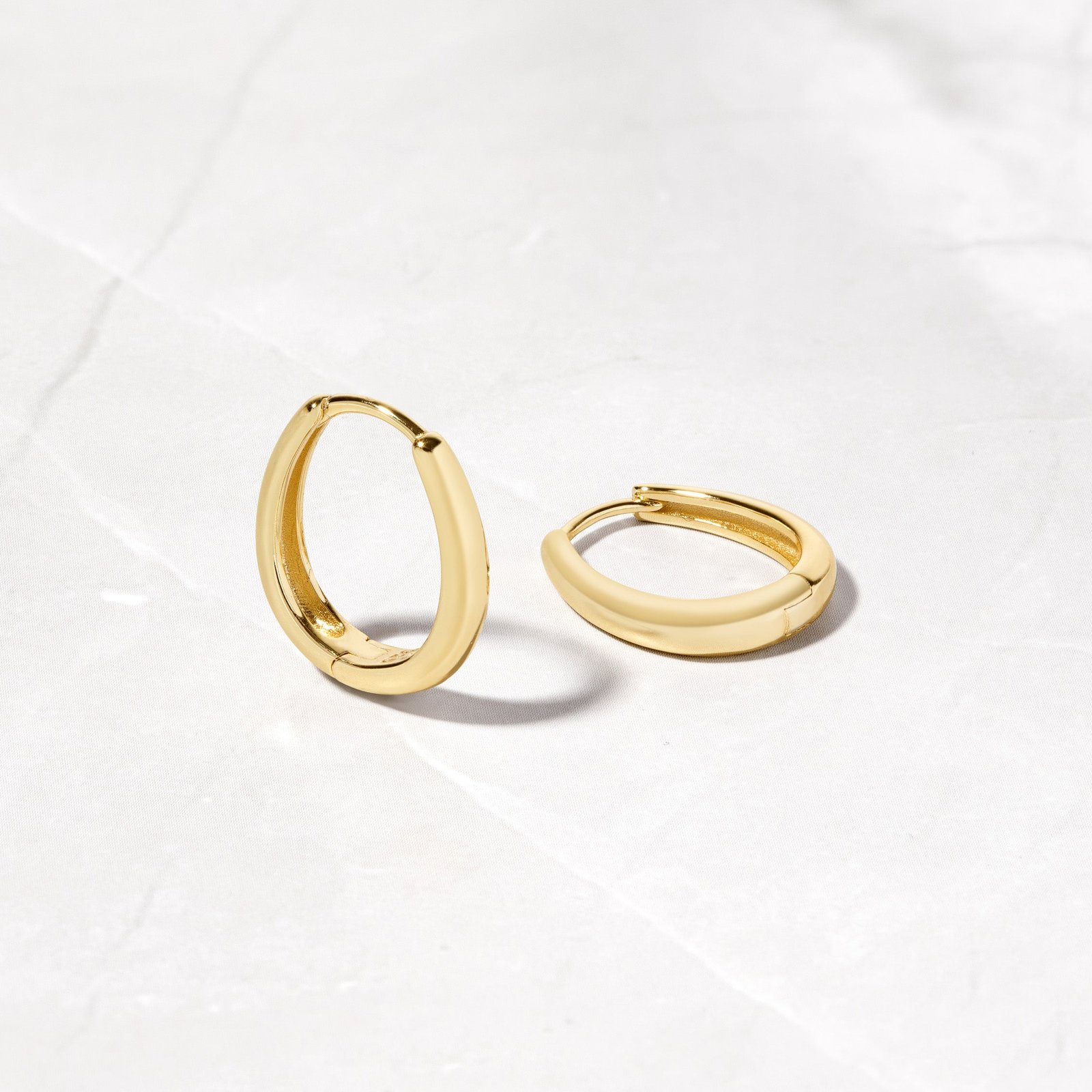 oval-hoops.jpg 925 Silver Oval Hoop Earrings - Image 1