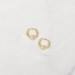 925 Silver Pave Ball Charm Huggies