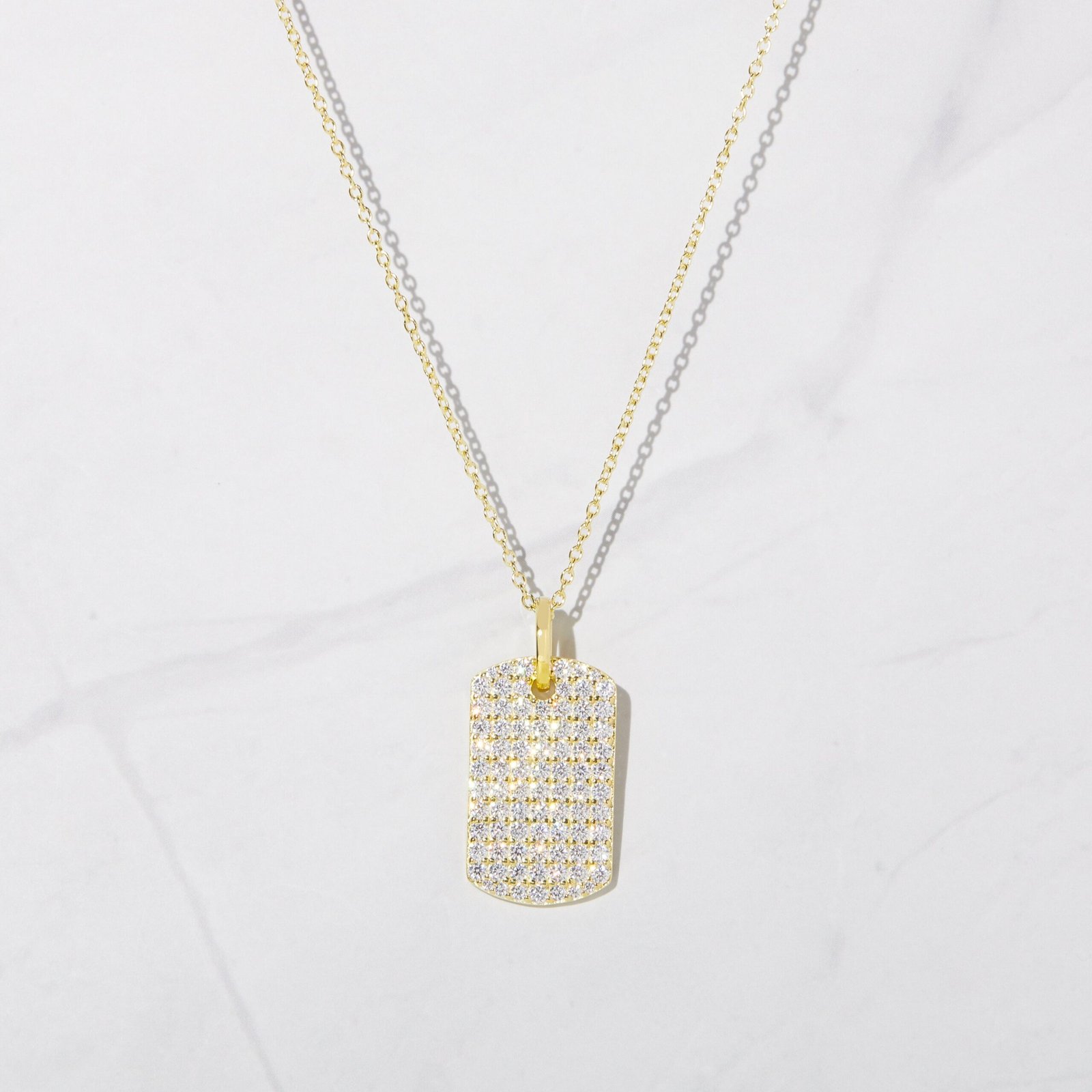 pave-dog-tag-necklace-scaled-1.jpg 925 Silver Dog Tag Necklace - Image 1