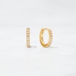 925 Silver Pave Set Huggies Earrings