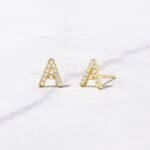 925 Silver Initial Studs Earrings