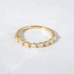 925 Silver Pear Stone Stacking Band